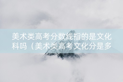 美术类高考分数线指的是文化科吗（美术类高考文化分是多少）