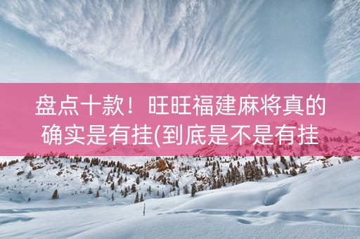 盘点十款！旺旺福建麻将真的确实是有挂(到底是不是有挂)