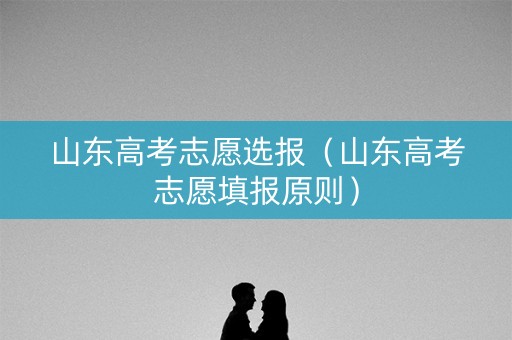 山东高考志愿选报（山东高考志愿填报原则）