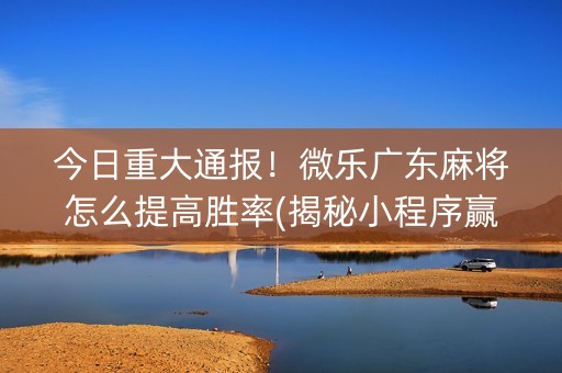 今日重大通报！微乐广东麻将怎么提高胜率(揭秘小程序赢的诀窍)