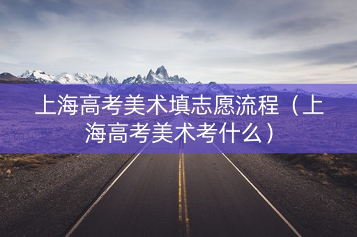 上海高考美术填志愿流程（上海高考美术考什么）