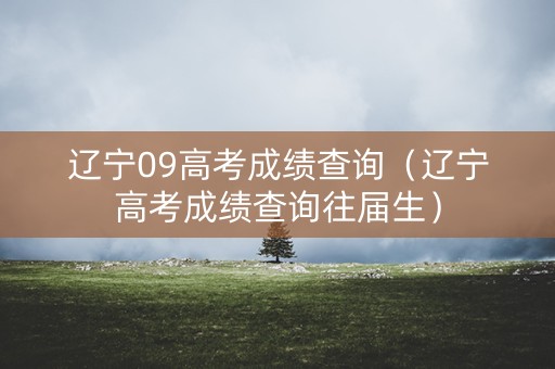 辽宁09高考成绩查询（辽宁高考成绩查询往届生）