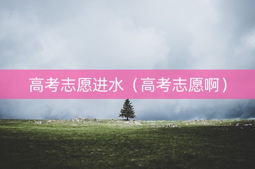 高考志愿进水（高考志愿啊）