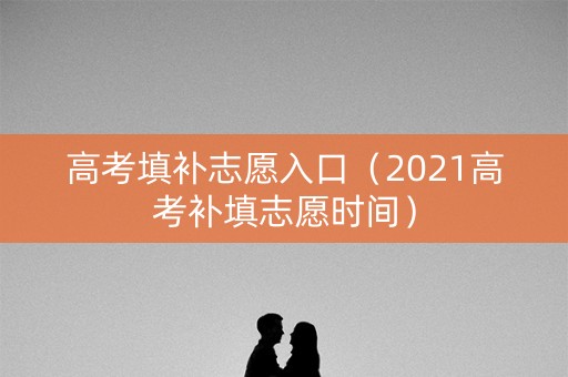 高考填补志愿入口（2021高考补填志愿时间）