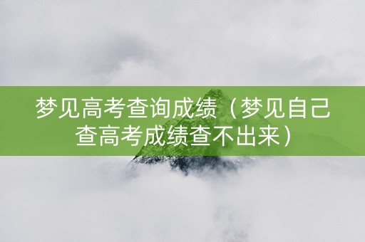 梦见高考查询成绩（梦见自己查高考成绩查不出来）