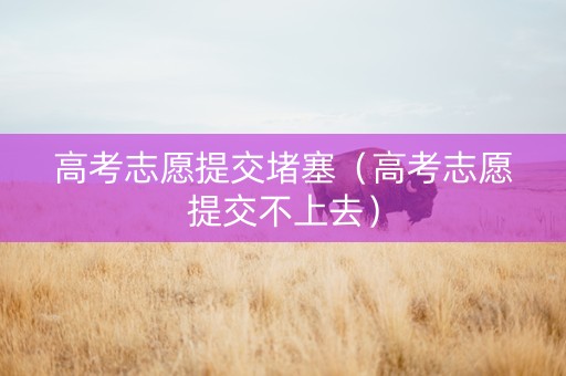 高考志愿提交堵塞（高考志愿提交不上去）