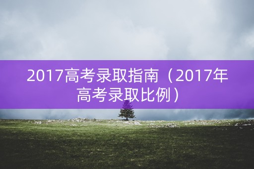 2017高考录取指南（2017年高考录取比例）