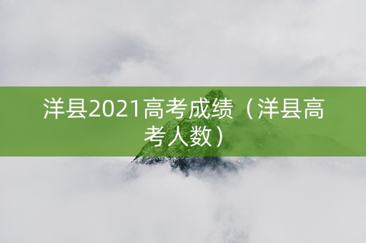 洋县2021高考成绩（洋县高考人数）
