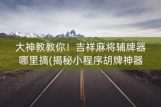 大神教教你！吉祥麻将辅牌器哪里搞(揭秘小程序胡牌神器)