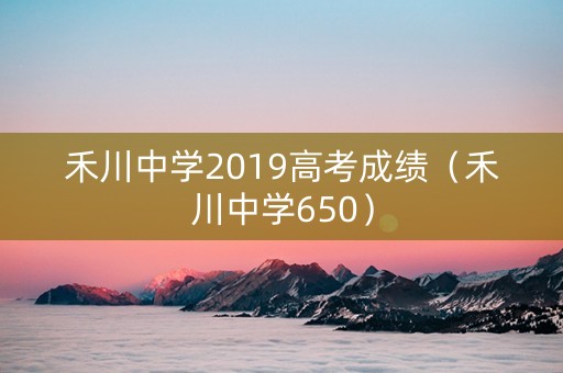 禾川中学2019高考成绩（禾川中学650）