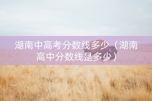 湖南中高考分数线多少（湖南高中分数线是多少）