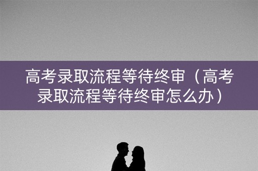 高考录取流程等待终审（高考录取流程等待终审怎么办）