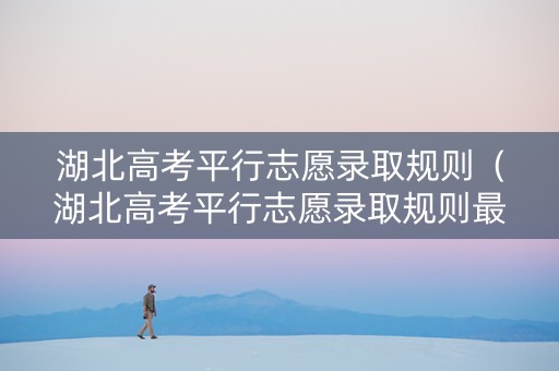 湖北高考平行志愿录取规则（湖北高考平行志愿录取规则最新）