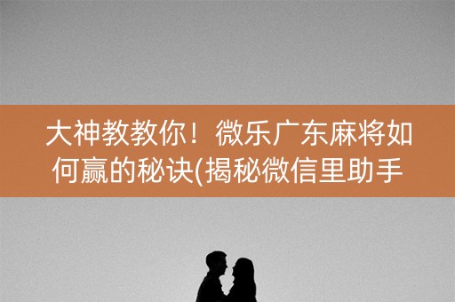 大神教教你！微乐广东麻将如何赢的秘诀(揭秘微信里助手软件)