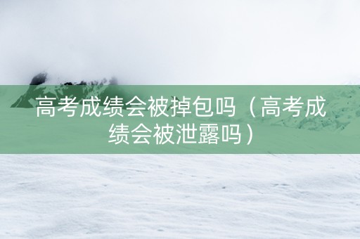 高考成绩会被掉包吗（高考成绩会被泄露吗）