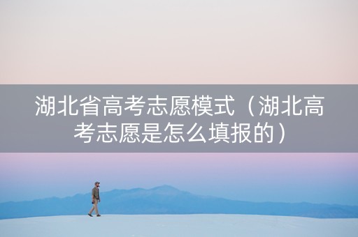 湖北省高考志愿模式（湖北高考志愿是怎么填报的）