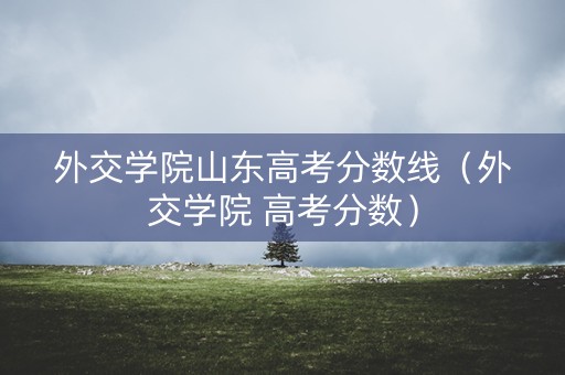 外交学院山东高考分数线（外交学院 高考分数）