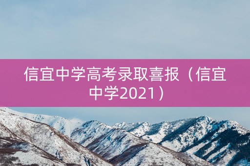 信宜中学高考录取喜报（信宜中学2021）