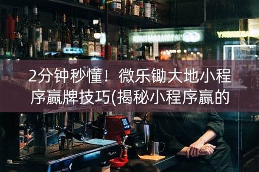2分钟秒懂！微乐锄大地小程序赢牌技巧(揭秘小程序赢的秘诀)