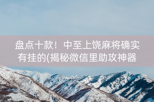 盘点十款！中至上饶麻将确实有挂的(揭秘微信里助攻神器)