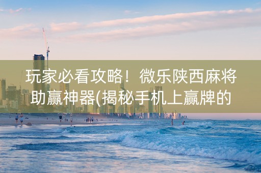 玩家必看攻略！微乐陕西麻将助赢神器(揭秘手机上赢牌的技巧)