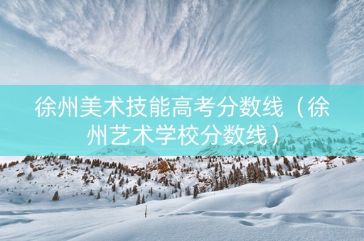 徐州美术技能高考分数线（徐州艺术学校分数线）