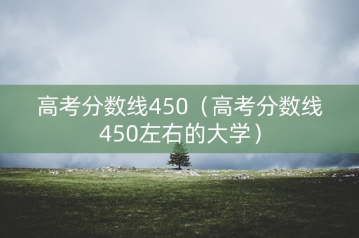 高考分数线450（高考分数线450左右的大学）