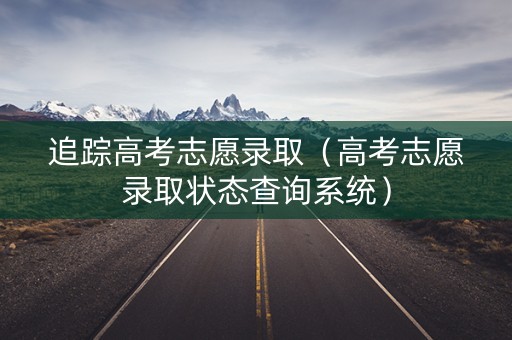 追踪高考志愿录取（高考志愿录取状态查询系统）