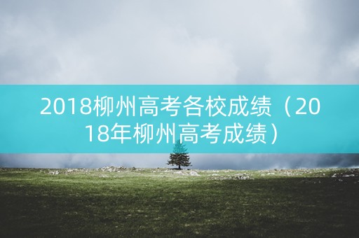 2018柳州高考各校成绩（2018年柳州高考成绩）