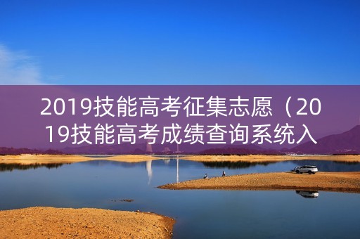 2019技能高考征集志愿（2019技能高考成绩查询系统入口）