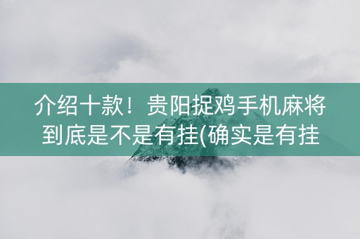 介绍十款！贵阳捉鸡手机麻将到底是不是有挂(确实是有挂的)