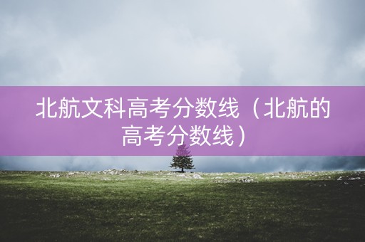 北航文科高考分数线（北航的高考分数线）