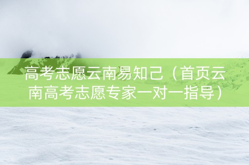 高考志愿云南易知己（首页云南高考志愿专家一对一指导）