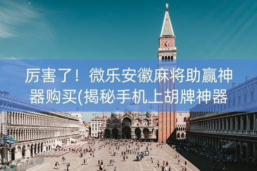 厉害了！微乐安徽麻将助赢神器购买(揭秘手机上胡牌神器)