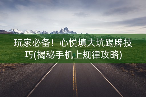 玩家必备！心悦填大坑踢牌技巧(揭秘手机上规律攻略)
