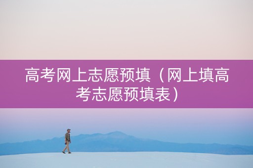 高考网上志愿预填（网上填高考志愿预填表）