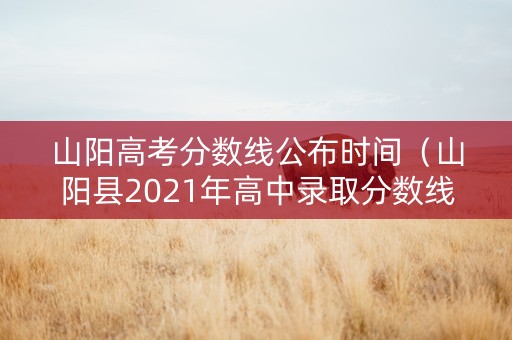 山阳高考分数线公布时间（山阳县2021年高中录取分数线）