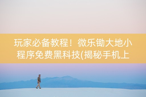 玩家必备教程！微乐锄大地小程序免费黑科技(揭秘手机上赢牌技巧)