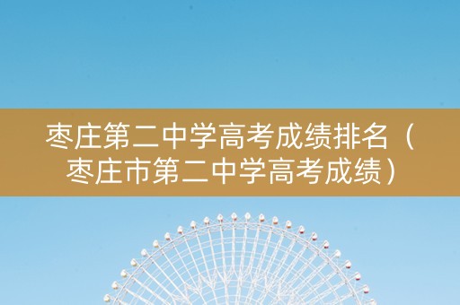枣庄第二中学高考成绩排名（枣庄市第二中学高考成绩）