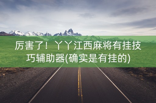 厉害了！丫丫江西麻将有挂技巧辅助器(确实是有挂的)