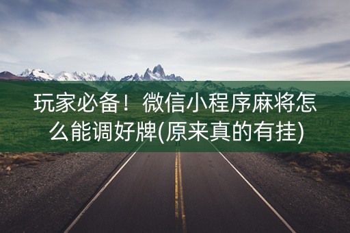 玩家必备！微信小程序麻将怎么能调好牌(原来真的有挂)