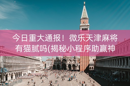 今日重大通报！微乐天津麻将有猫腻吗(揭秘小程序助赢神器购买)