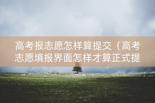 高考报志愿怎样算提交（高考志愿填报界面怎样才算正式提报成功）