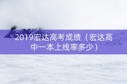 2019宏达高考成绩（宏达高中一本上线率多少）