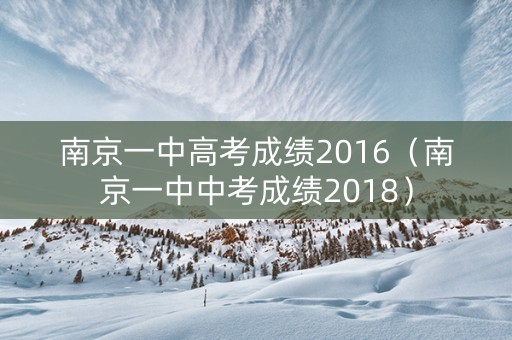 南京一中高考成绩2016（南京一中中考成绩2018）