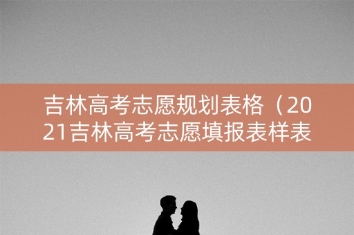 吉林高考志愿规划表格（2021吉林高考志愿填报表样表）