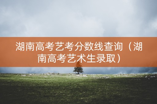 湖南高考艺考分数线查询（湖南高考艺术生录取）