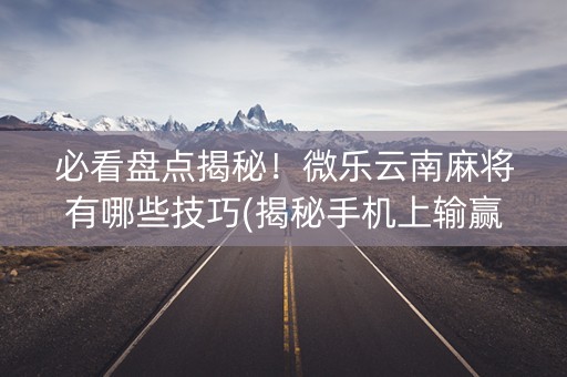 必看盘点揭秘！微乐云南麻将有哪些技巧(揭秘手机上输赢规律)
