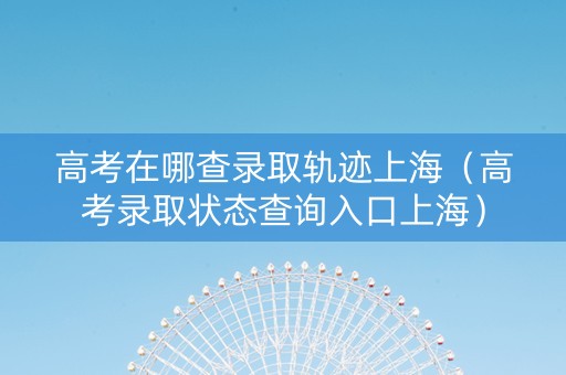 高考在哪查录取轨迹上海（高考录取状态查询入口上海）