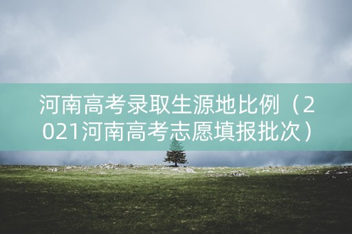 河南高考录取生源地比例（2021河南高考志愿填报批次）